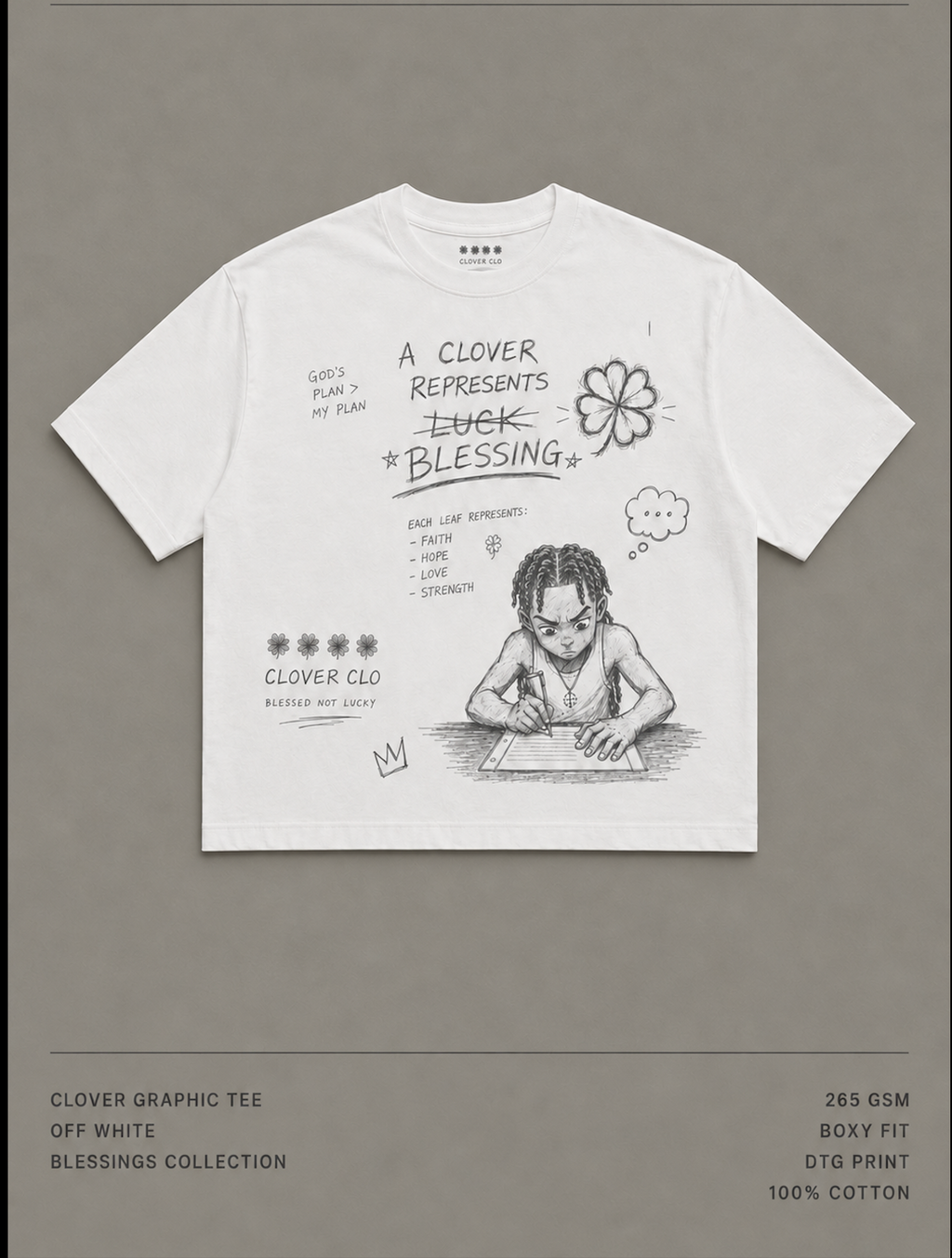 “A Clover Represents….” Graphic Tee…