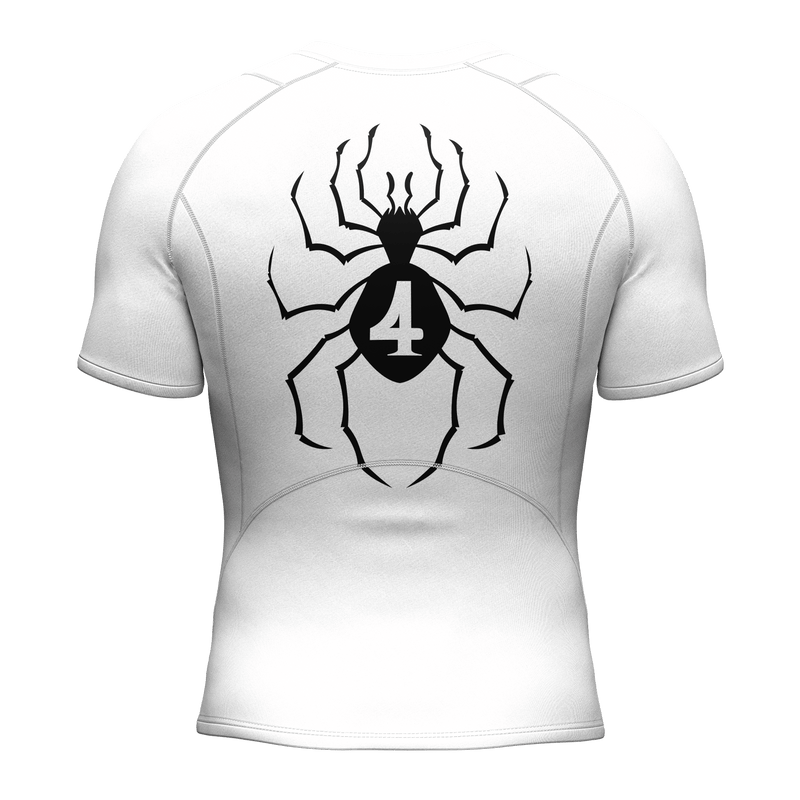 SHORT SLEEVE SPIDER COMPRESSION SHIRT WHITE