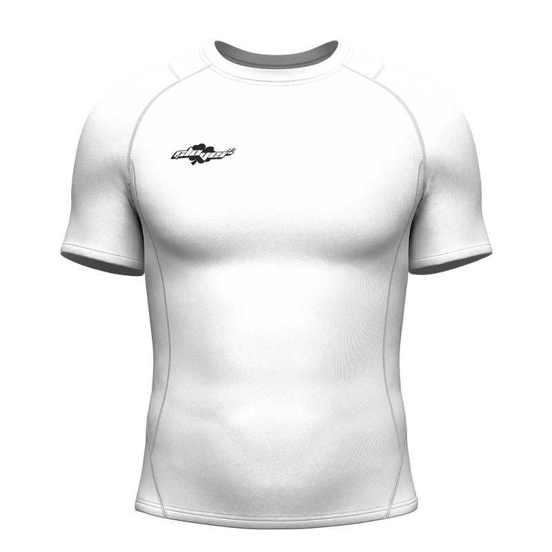 SHORT SLEEVE SPIDER COMPRESSION SHIRT WHITE